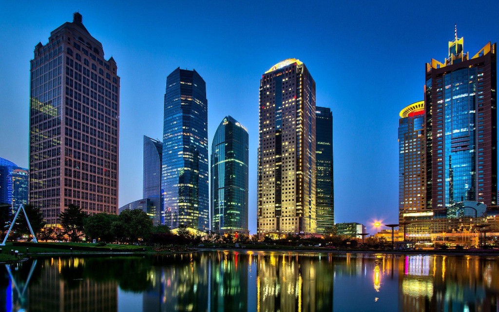 China skyline at night